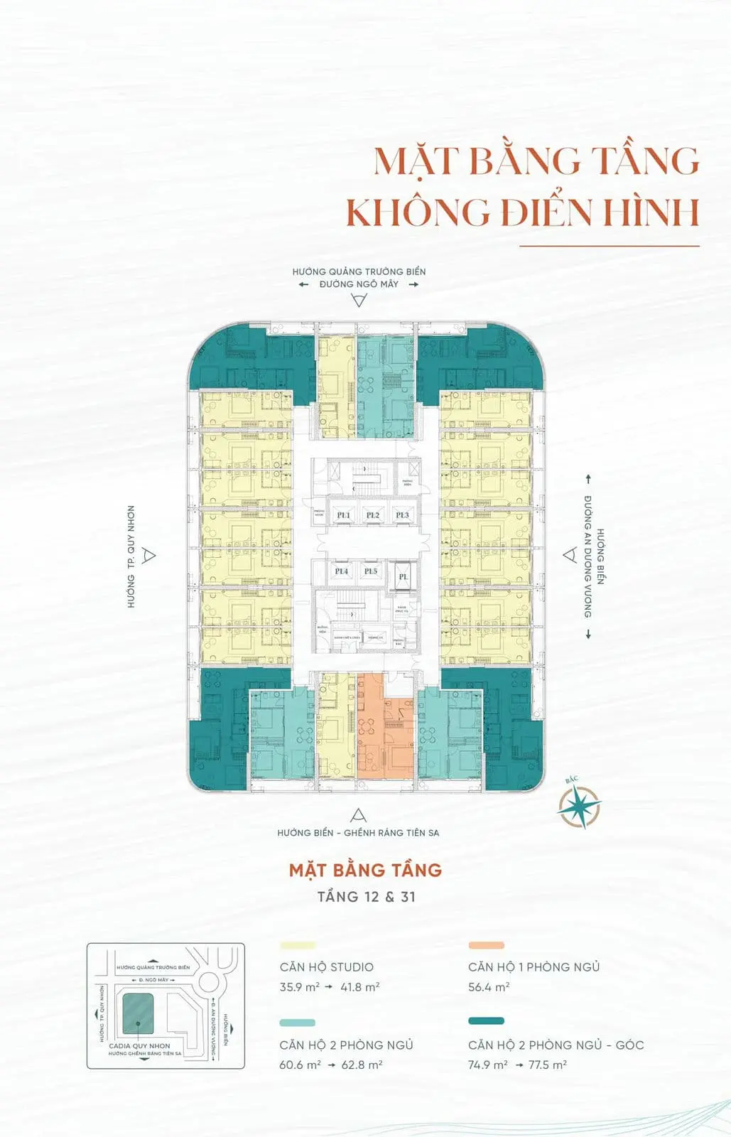 Cadia Quy Nhơn 12 Mặt bằng Dự án Căn hộ Cadia Quy Nhơn