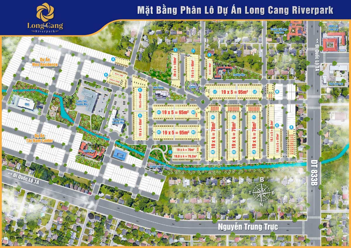 Mặt bằng phân lô Dự án Long Cang RiverPark Cần Đước Long An