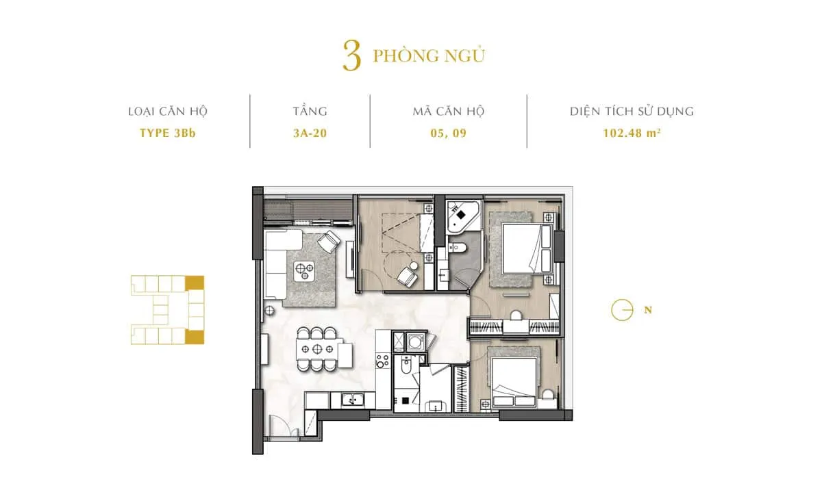 THE ROYAL ĐÀ NẴNG 20 Thiết kế Căn hộ 3 PN The Royal Đà Nẵng