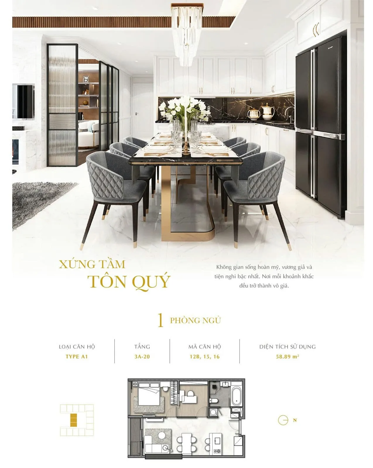 THE ROYAL ĐÀ NẴNG 18 Thiết kế Căn hộ 1 PN The Royal Đà Nẵng