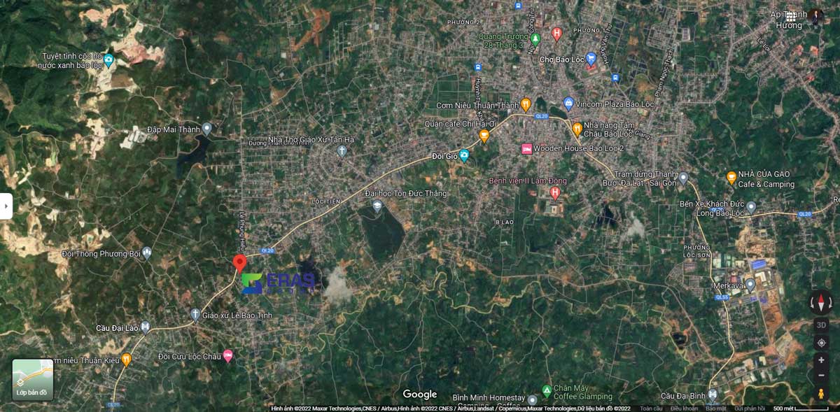 Vị trí Dự án Khu dân cư Đô Thị Xanh Bảo Lộc trên Google Maps