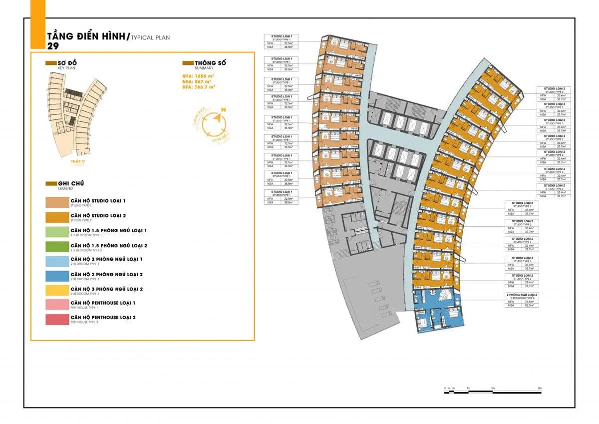 SUNBAY PARK HOTEL & RESORT NINH THUẬN mat bang tang C 19 sunbay park - SUNBAY PARK HOTEL & RESORT NINH THUẬN