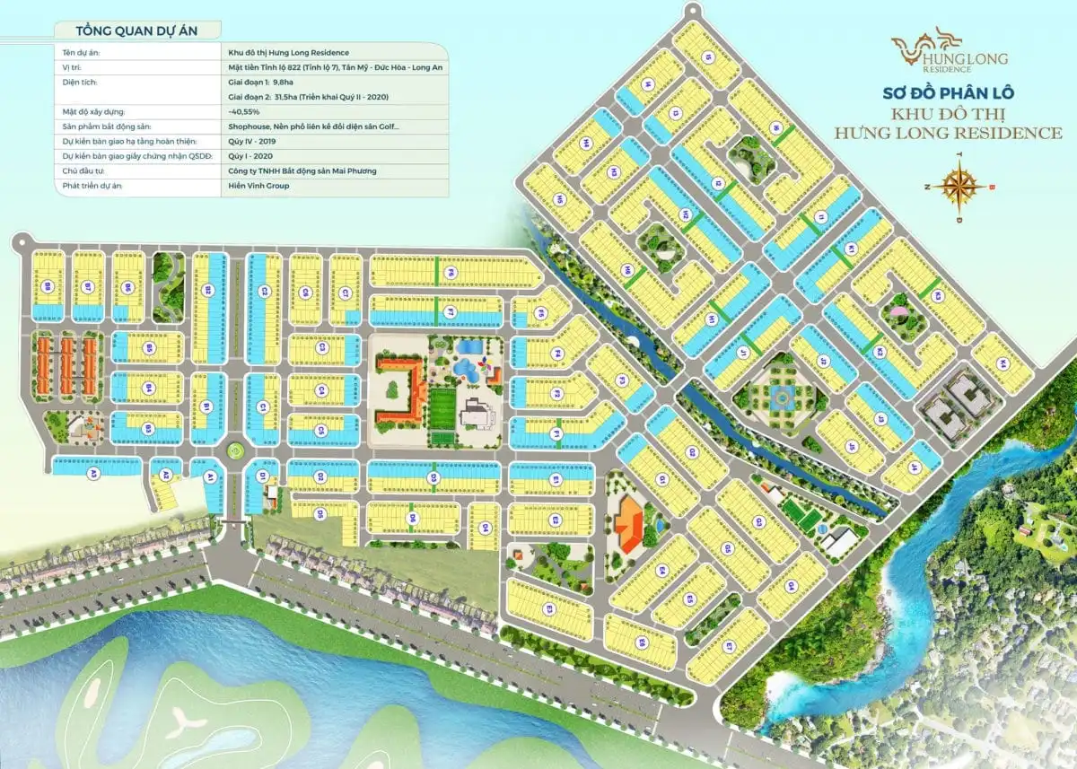 HƯNG LONG RESIDENCE LONG AN 12 Mặt bằng phân lô Dự án Hưng Long Residence Long An