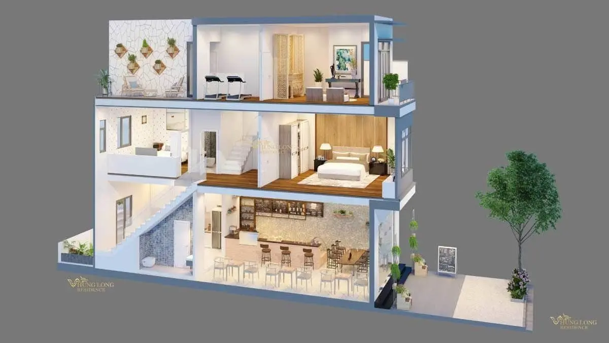 HƯNG LONG RESIDENCE LONG AN 14 Thiết kế Shophouse Dự án Hưng Long Residence Long An