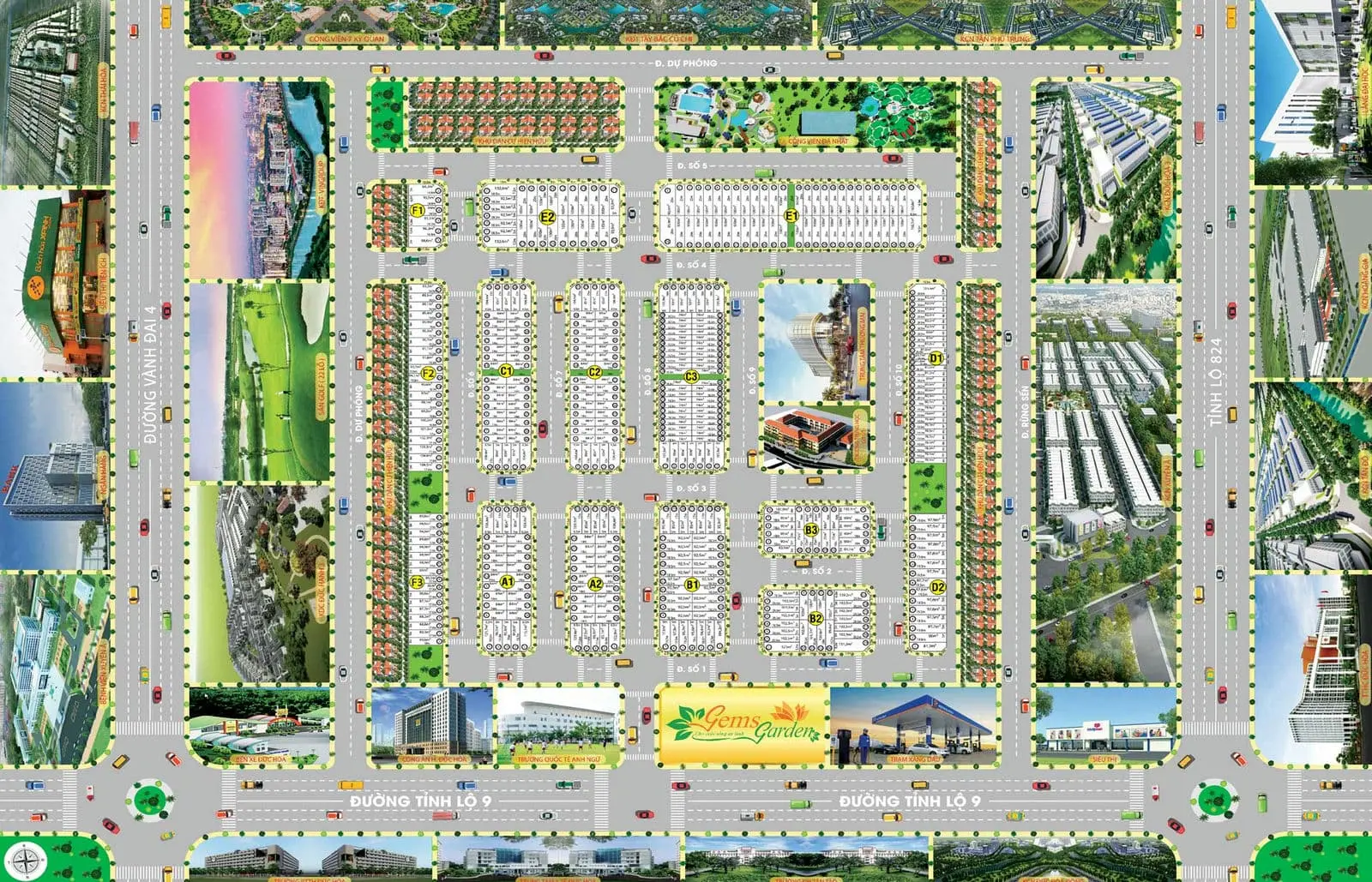 Gems Garden 6 Mặt bằng phân lô Dự án Gems Garden Đức Hòa Long An