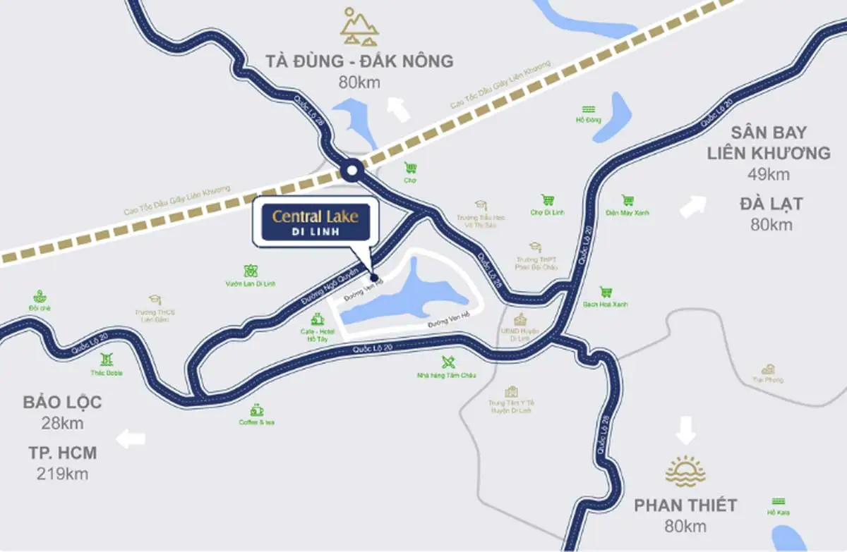 Central Lake Di Linh 3 Vị trí Dự án Central Lake Di Linh