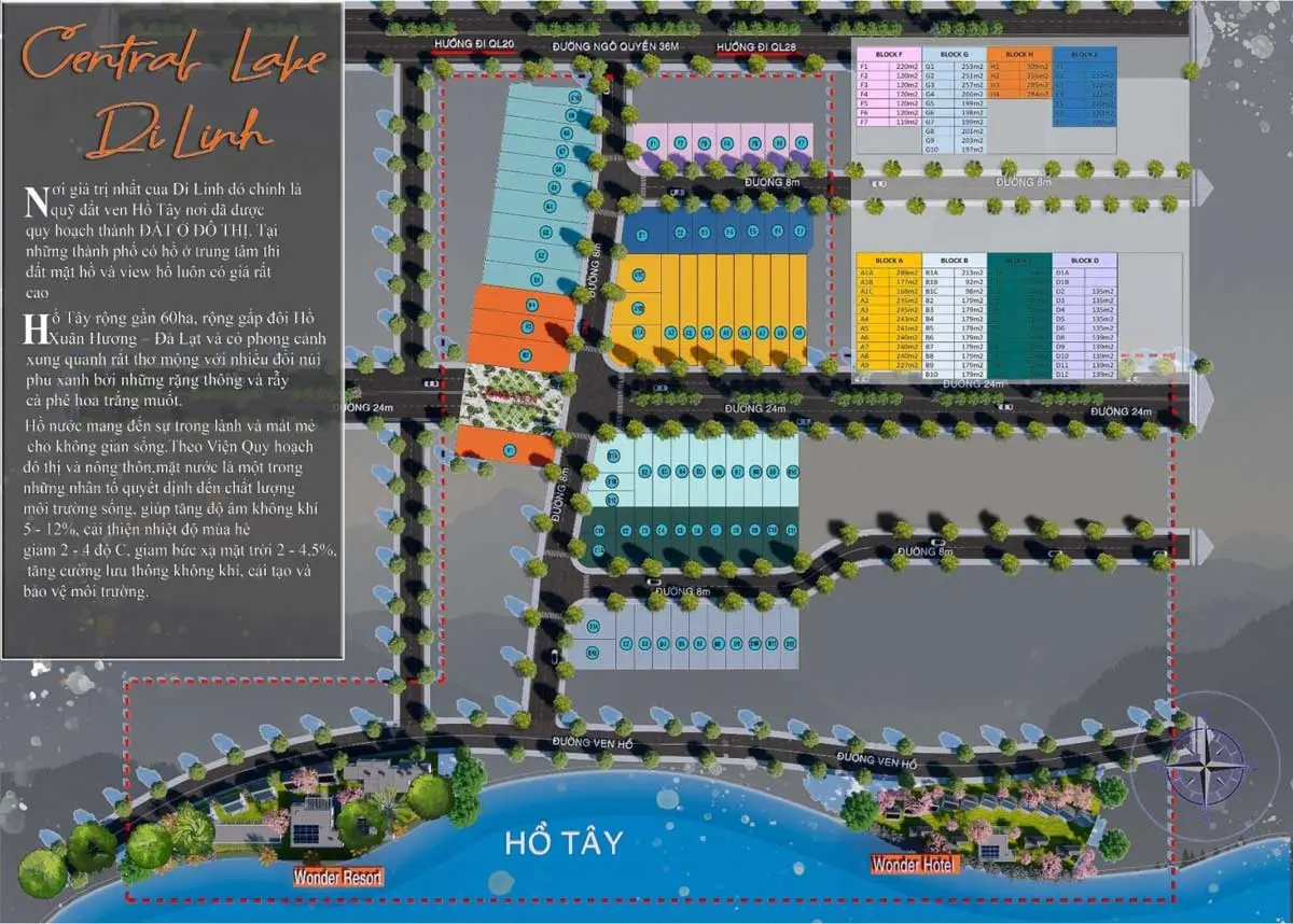 Central Lake Di Linh 8 Mặt bằng Dự án Central Lake Di Linh