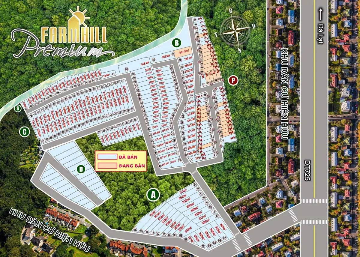 Farm Hill Lộc Ngãi 7 Mặt bằng Phân lô Dự án Farm Hill Lộc Ngãi