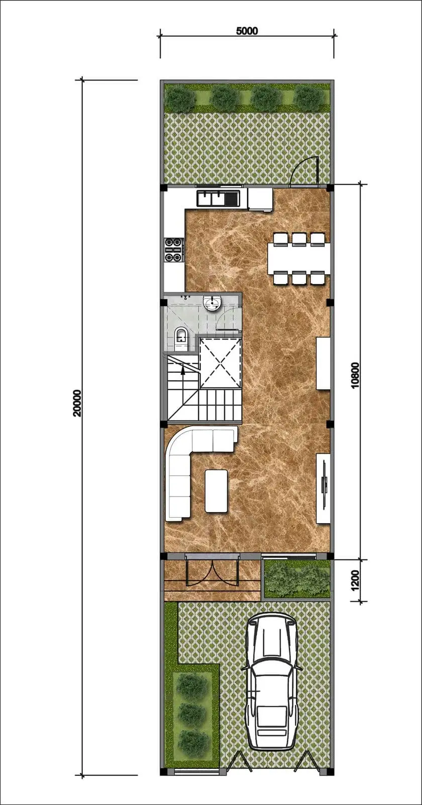 Thiết kế Tầng 1 Nhà phố 2 mái Thiết kế Tầng 1 Nhà phố 2 mái