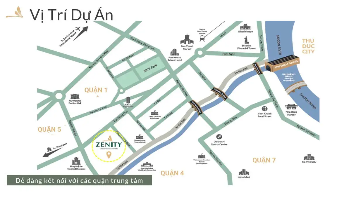 Zenity 3 Vị trí Dự án Căn hộ Zenity Capitaland Võ Văn Kiệt Quận 1
