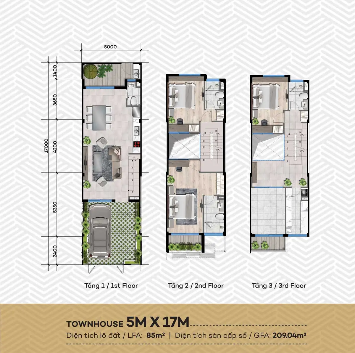 The Standard Central Park 19 Thiết kế Nhà phố 5x17mThe Standard Bình Dương