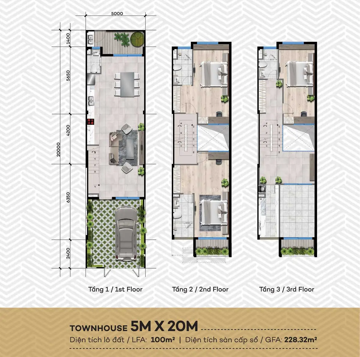 The Standard Central Park 18 Thiết kế Nhà phố 5x20m The Standard Bình Dương