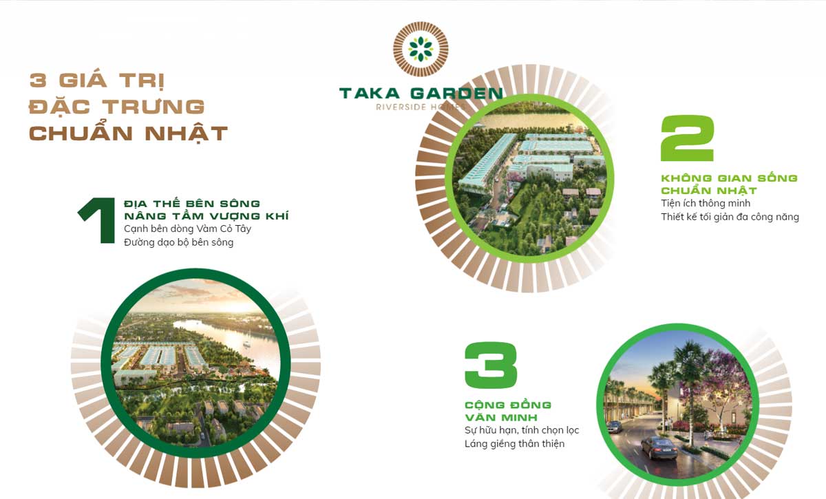 3 giá trị Dự án Taka Garden Riverside Long An