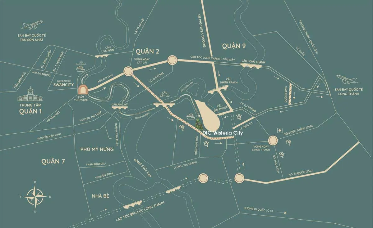 DIC Wisteria City 3 Bản đồ Vị trí Dự án Khu đô thị DIC Wisteria City Long Tân Nhơn Trạch Đồng Nai