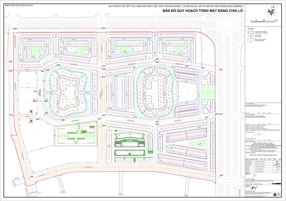 Mặt bằng Chi tiết 1/500 Dự án Eco Garden Huế