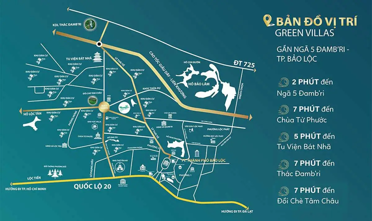 Green Villas Bảo Lộc 2 Vị trí Dự án Green Villas Bảo Lộc