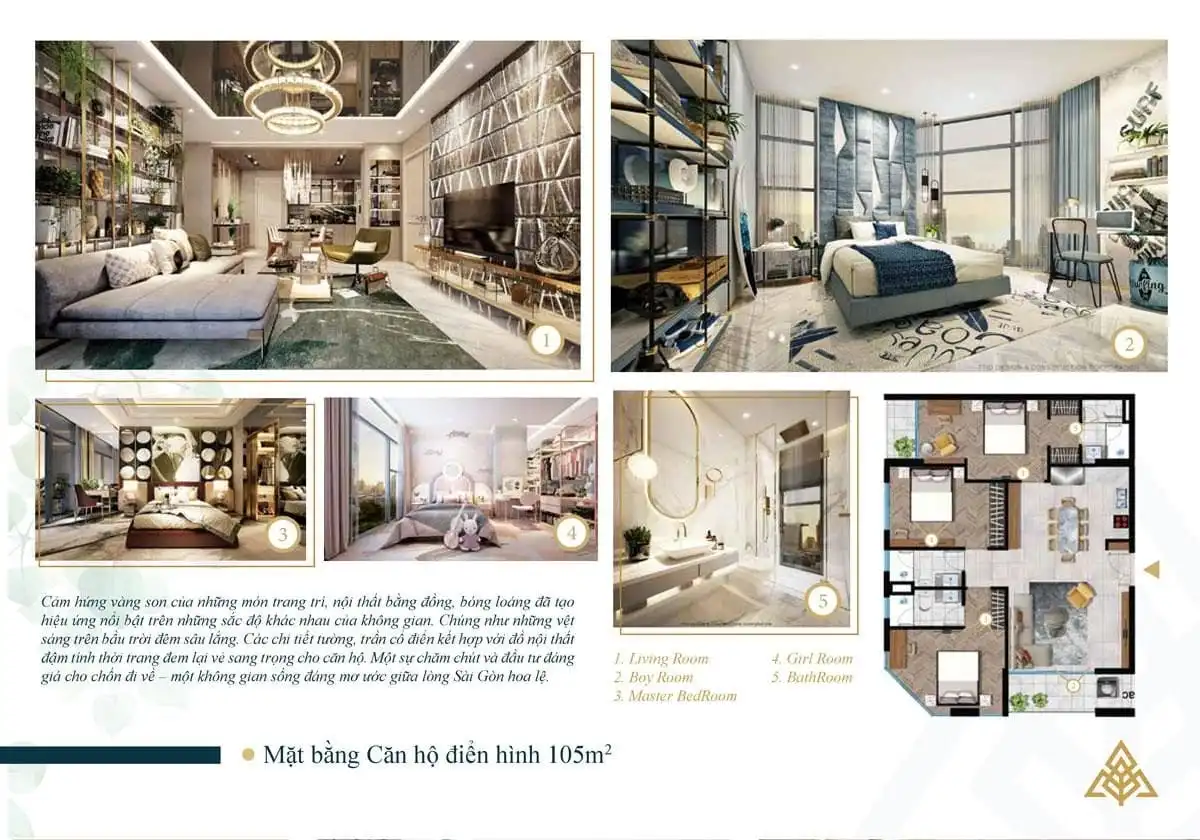 PARK LEGEND HOÀNG VĂN THỤ 31 Mặt bằng căn hộ điển hình 105m2