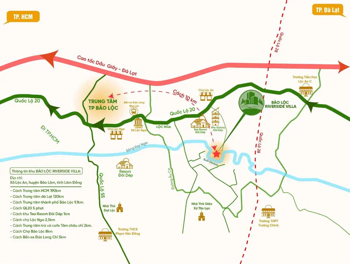 Bảo Lộc Riverside Villa 2 Vị trí Bảo Lộc Riverside Villa