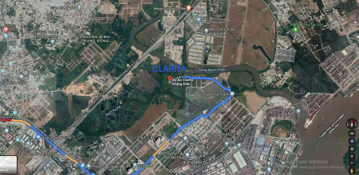 THE CLARITA KHANG ĐIỀN 2 Vị trí Phối cảnh Dự án Nhà phố - Biệt thự Nhà phố Clarita Khang Điền Quận 2
