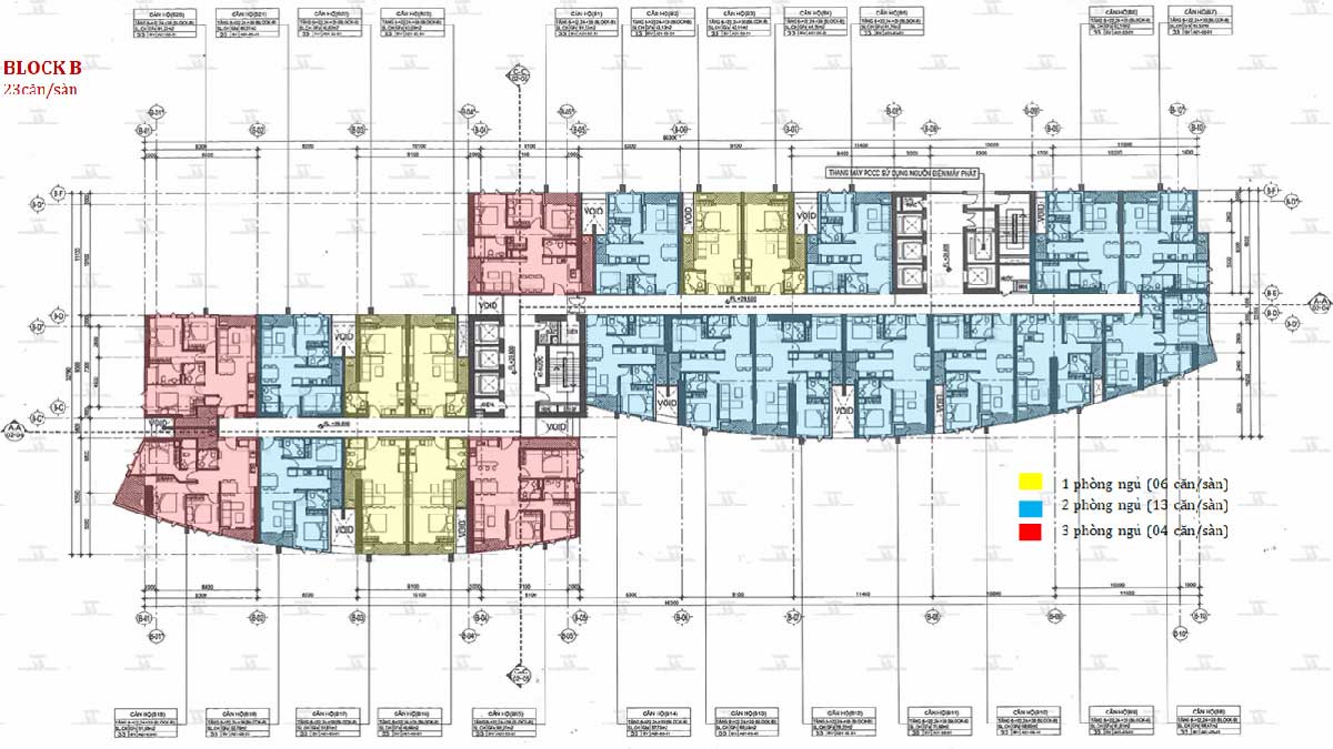 Mặt bằng tầng Block B Dự án Căn hộ I Tower Quy Nhơn