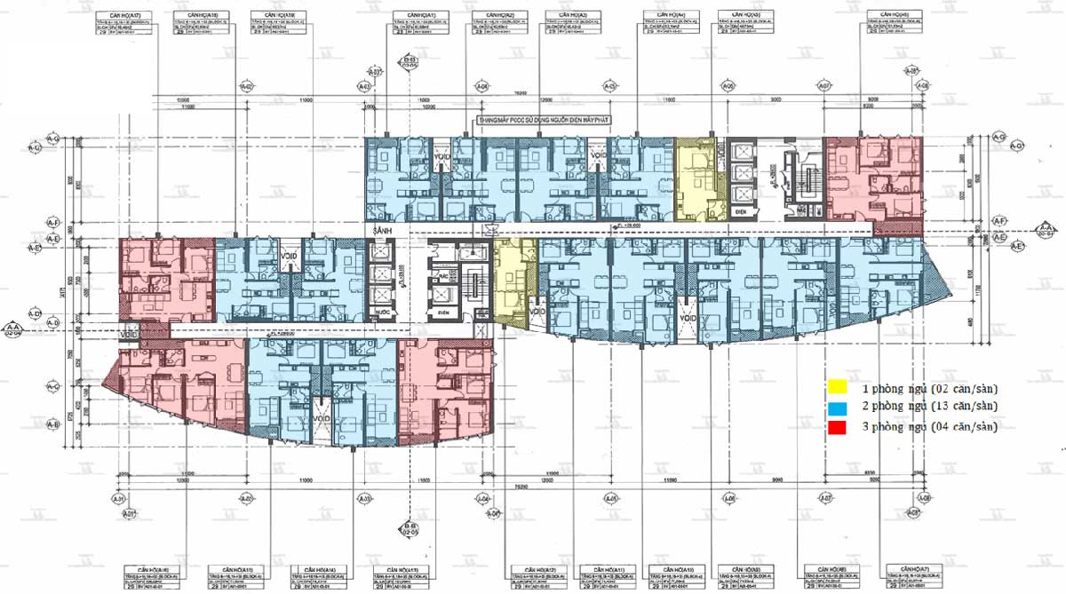 Mặt bằng tầng Block A Dự án Căn hộ I Tower Quy Nhơn