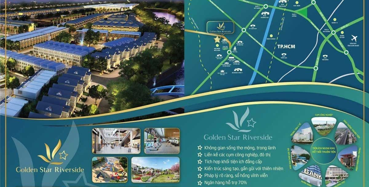 Tiện ích Dự án Golden Star Riverside Đức Hòa Long An 