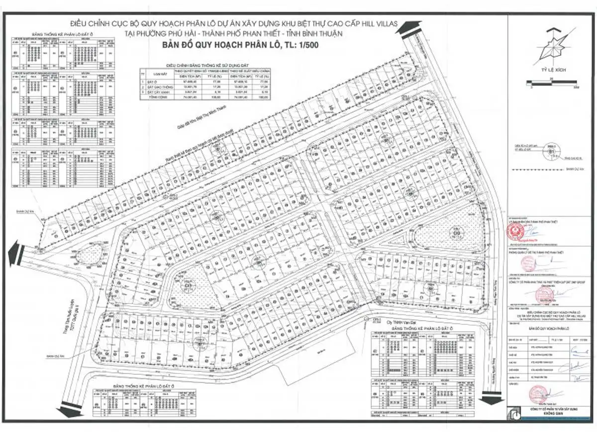 Hill Villas 6 Mặt bằng chi tiết 1/500 Dự án Biệt thự Hill Villas Mũi Né Phan Thiết