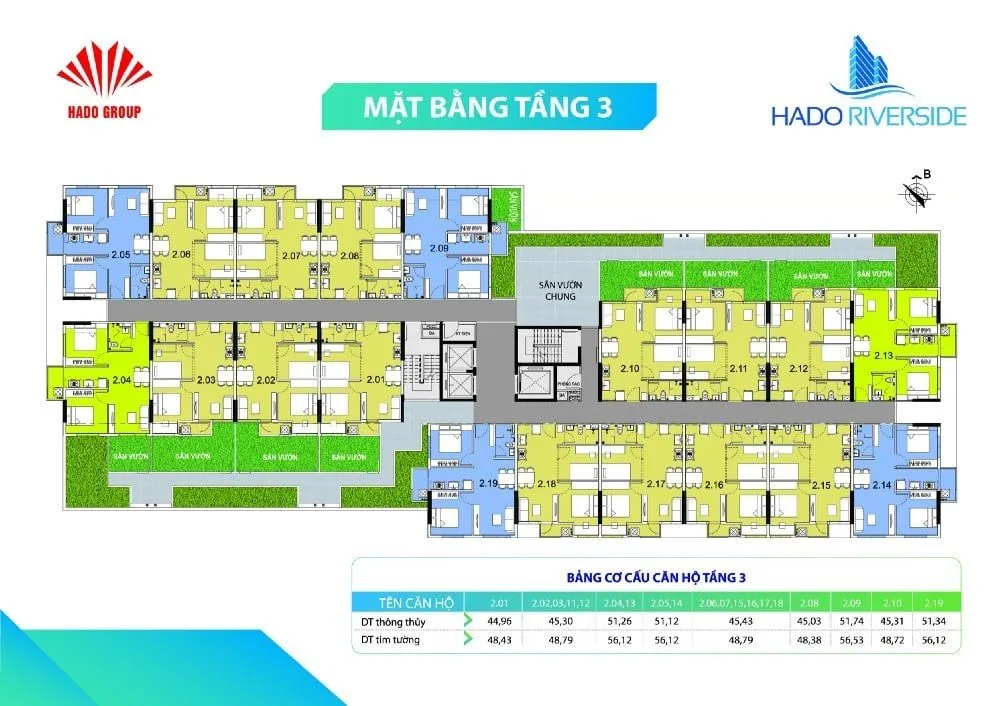 HÀ ĐÔ RIVERSIDE QUẬN 12 7 mat bang tang 3 hado riverside