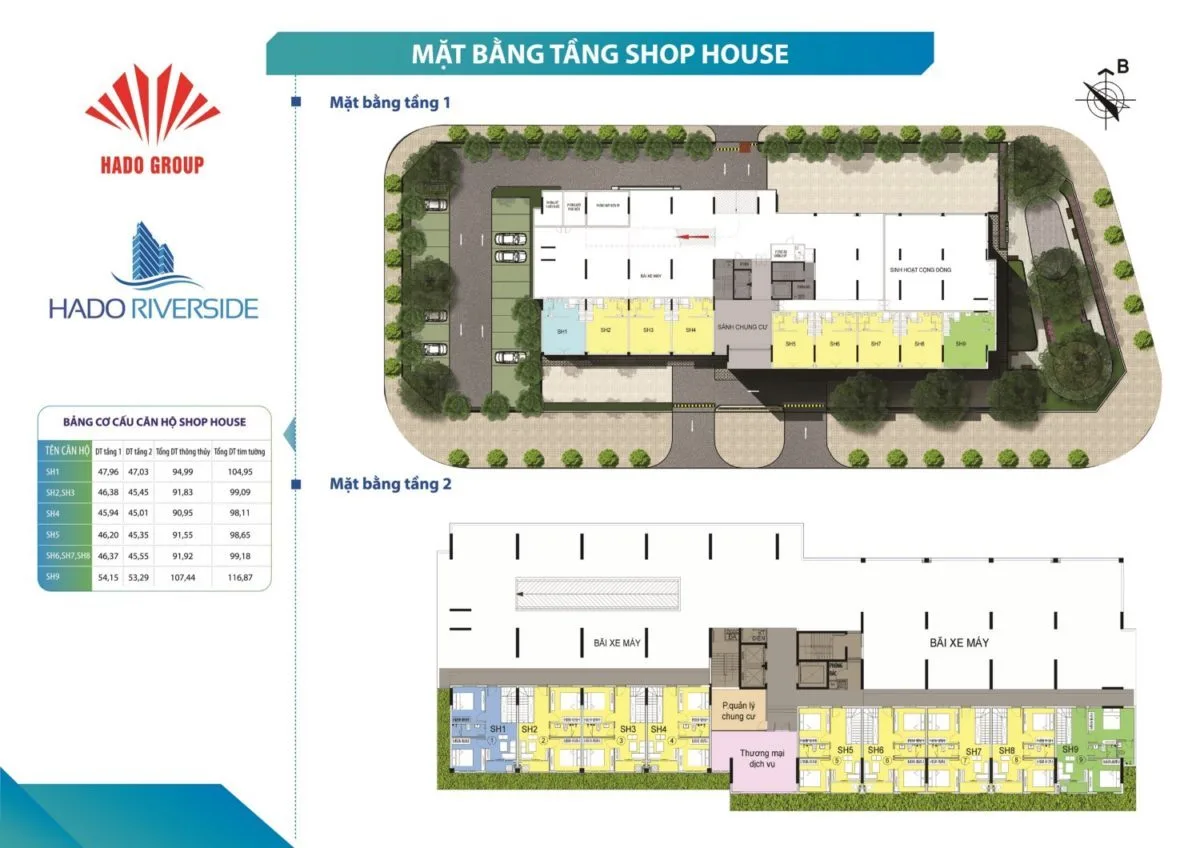 HÀ ĐÔ RIVERSIDE QUẬN 12 6 mat bang tang shophouse hado riverside