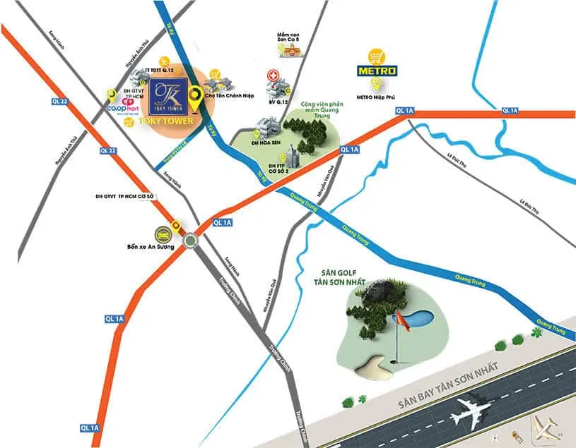 TÔ KÝ TOWER QUẬN 12 2 vị trí toky tower