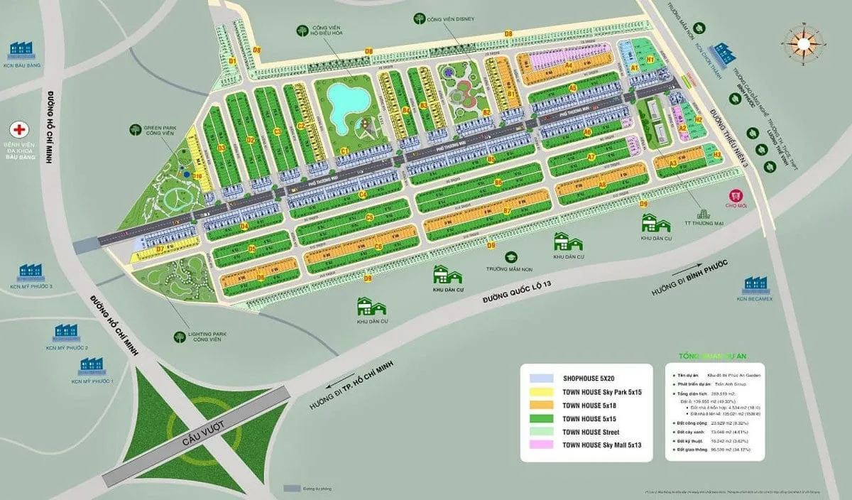PHÚC AN GARDEN BÌNH DƯƠNG 10 Mặt bằng phân lô Khu Đô Thị Phúc An Garden Bình Dương