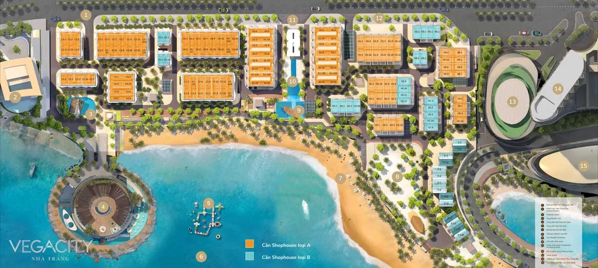 Vega City Nha Trang 19 Mặt bằng Shophouse Vega City Nha Trang