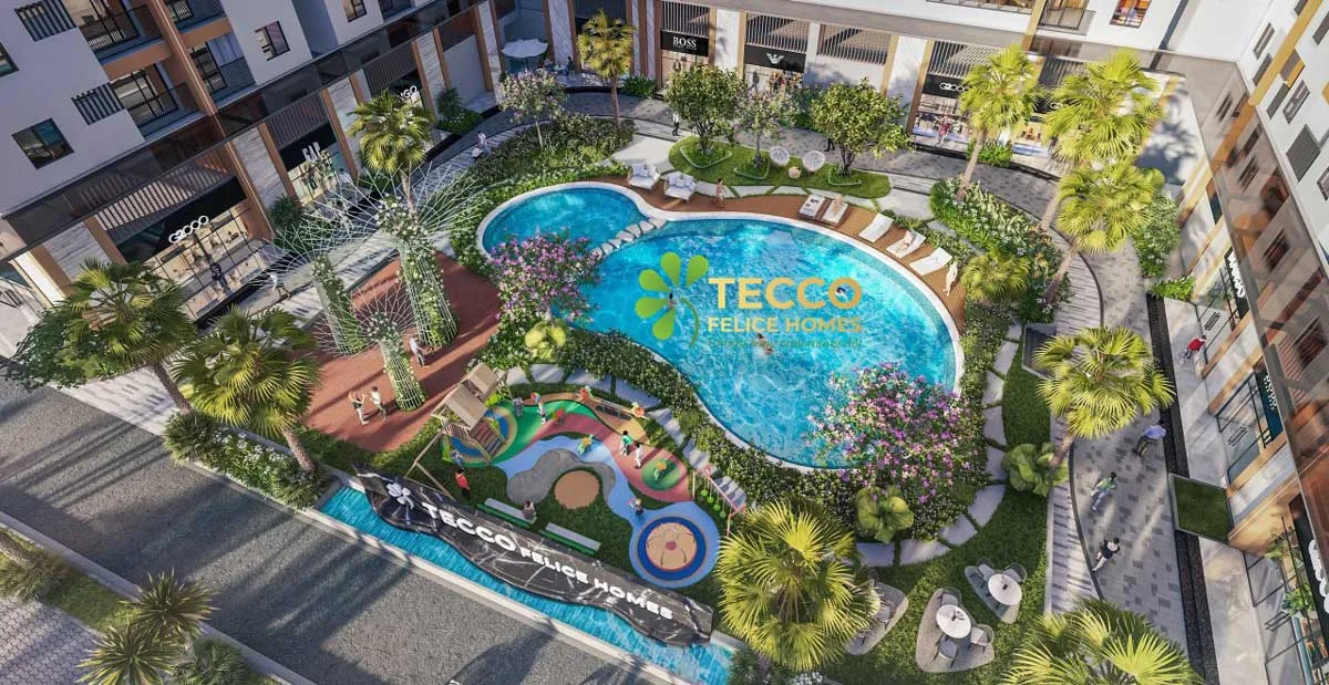 Tecco Felice Homes 10 Hồ bơi tràn bờ Dự án Căn hộ Chung cư Tecco Felice Homes Thuận An Bình Dương
