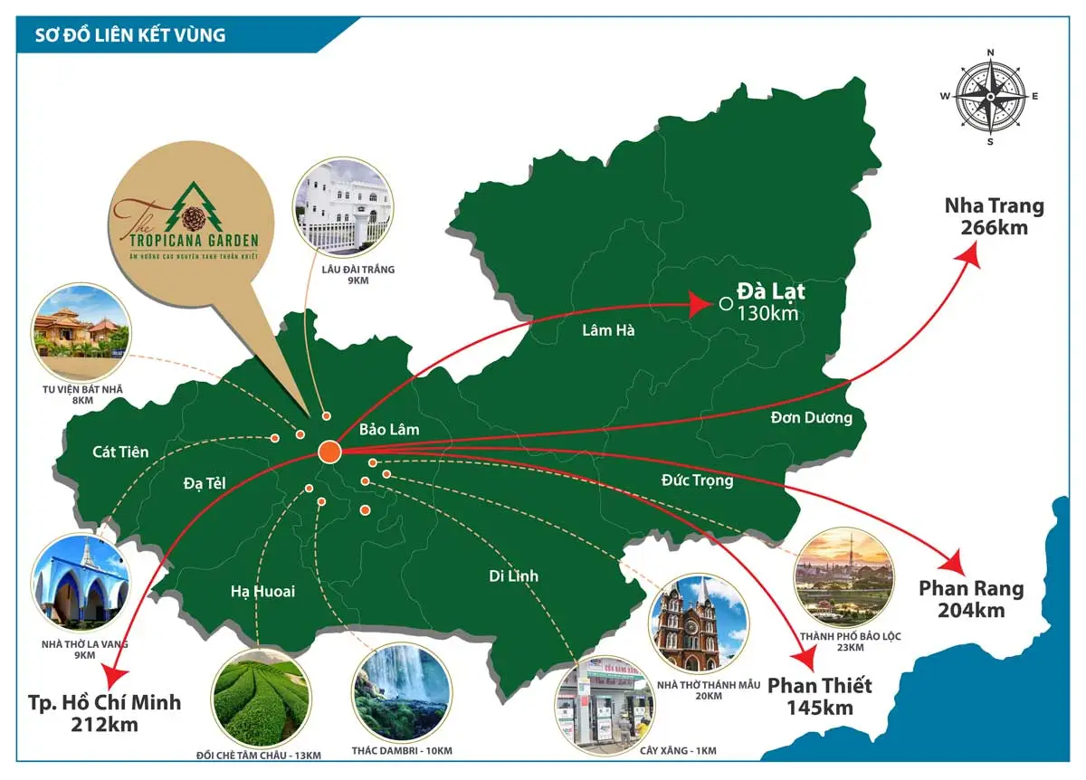 The Tropicana Garden 5 Tiện ích liên kết vùng Làng sinh thái The Tropicana Garden Bảo Lộc