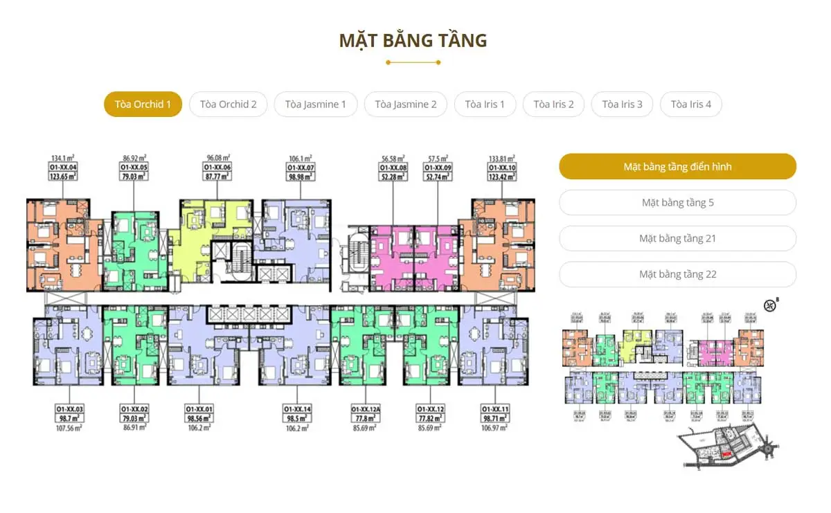 Hà Đô Centrosa Garden Mat bang Toa Orchid 1 Du an Ha Do Centrosa Garden Quan 10 - Hà Đô Centrosa Garden