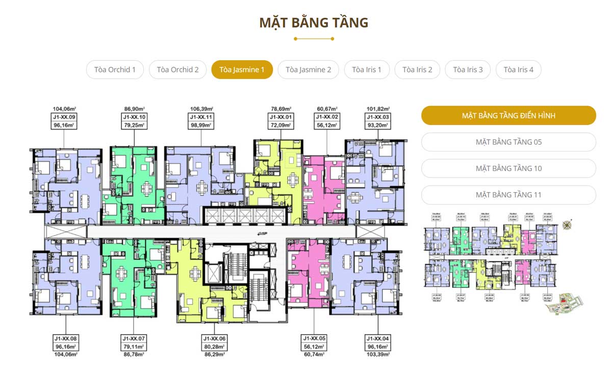 Mat bang Toa Jasmine 1 Du an Ha Do Centrosa Garden Quan 10 - Hà Đô Centrosa Garden