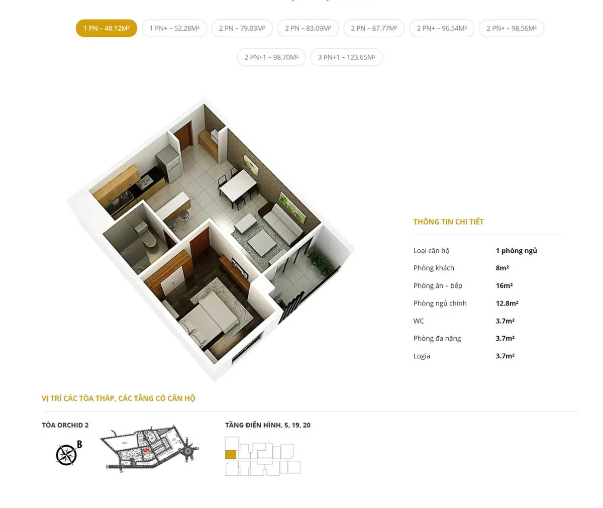 Hà Đô Centrosa Garden Can ho 1 PN – 48.12M² Ha Do Centrosa Garden Quan 10 - Hà Đô Centrosa Garden