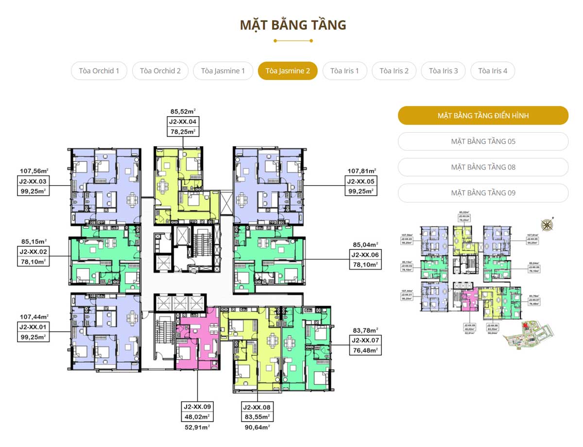 Mat bang Toa Jasmine 2 Du an Ha Do Centrosa Garden Quan 10 - Hà Đô Centrosa Garden