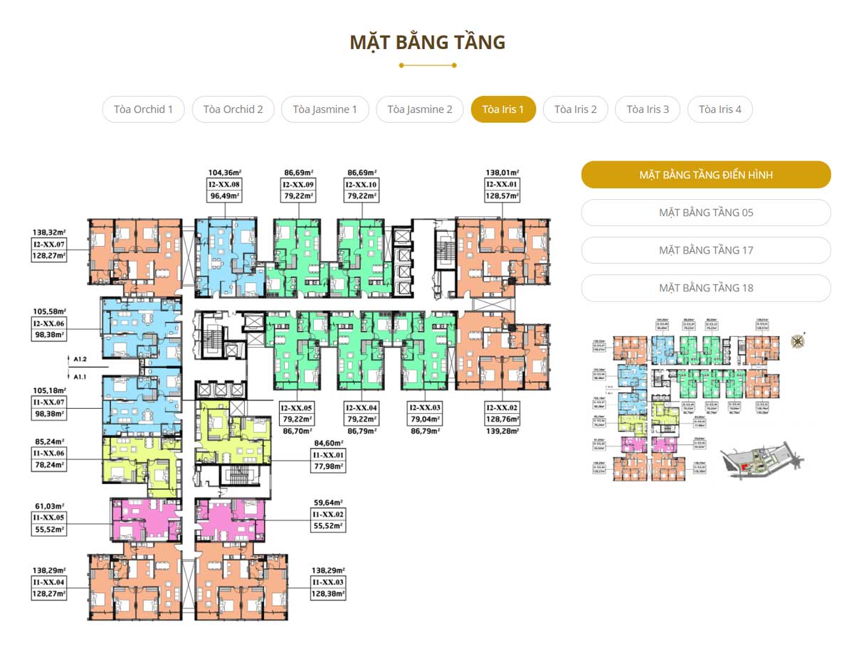 Mat bang Toa Iris 1 Du an Ha Do Centrosa Garden Quan 10 - Hà Đô Centrosa Garden