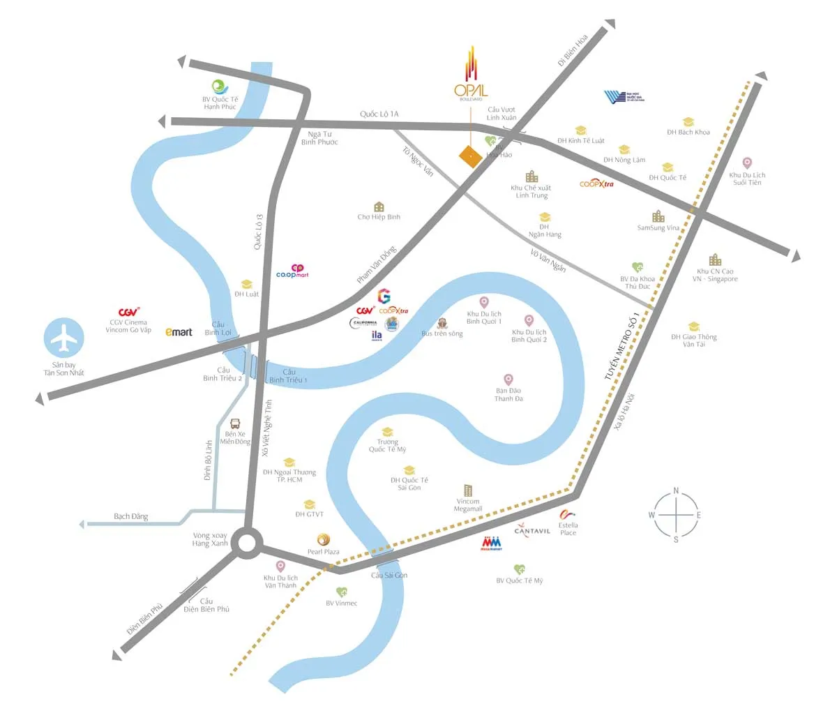 OPAL BOULEVARD 3 Vị trí Dự án Căn hộ Opal Boulevard Phạm Văn Đồng Bình Dương
