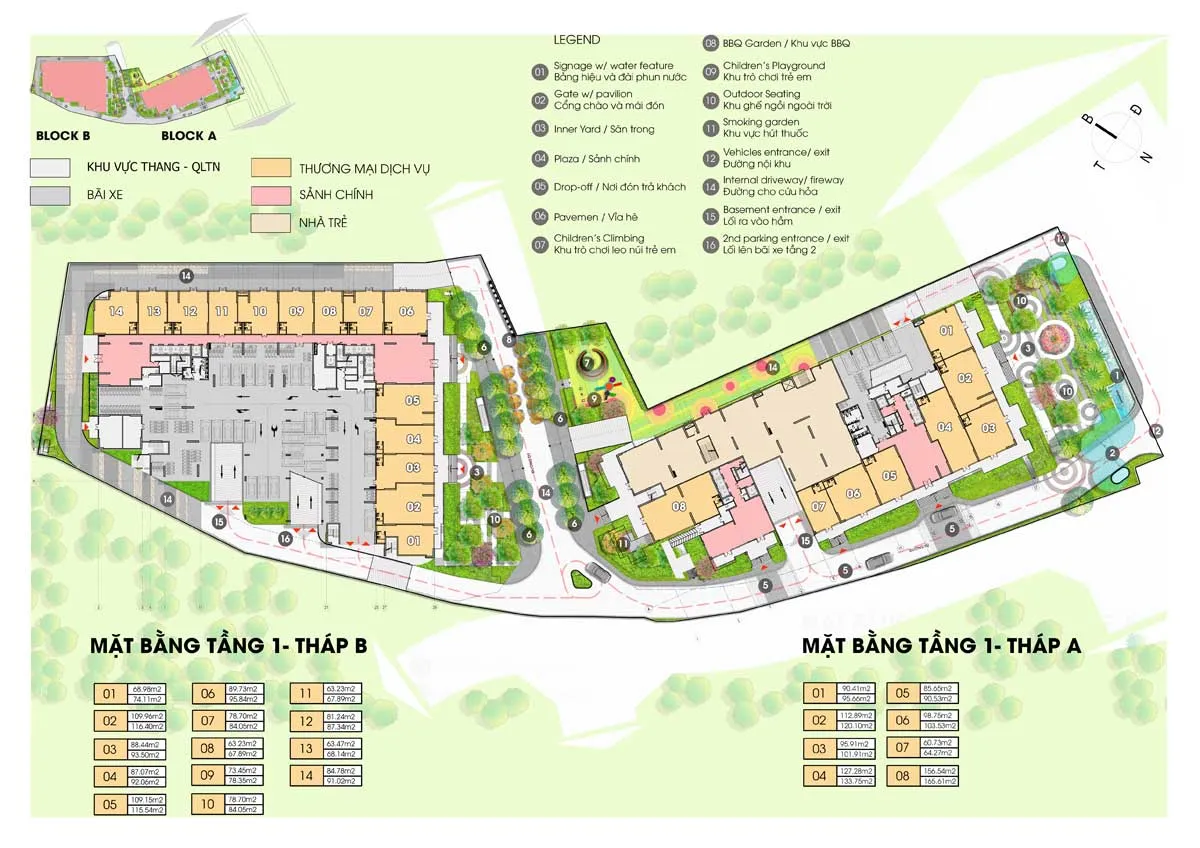 OPAL BOULEVARD 9 Mặt bằng tầng 1 Dự án Căn hộ Opal Boulevard