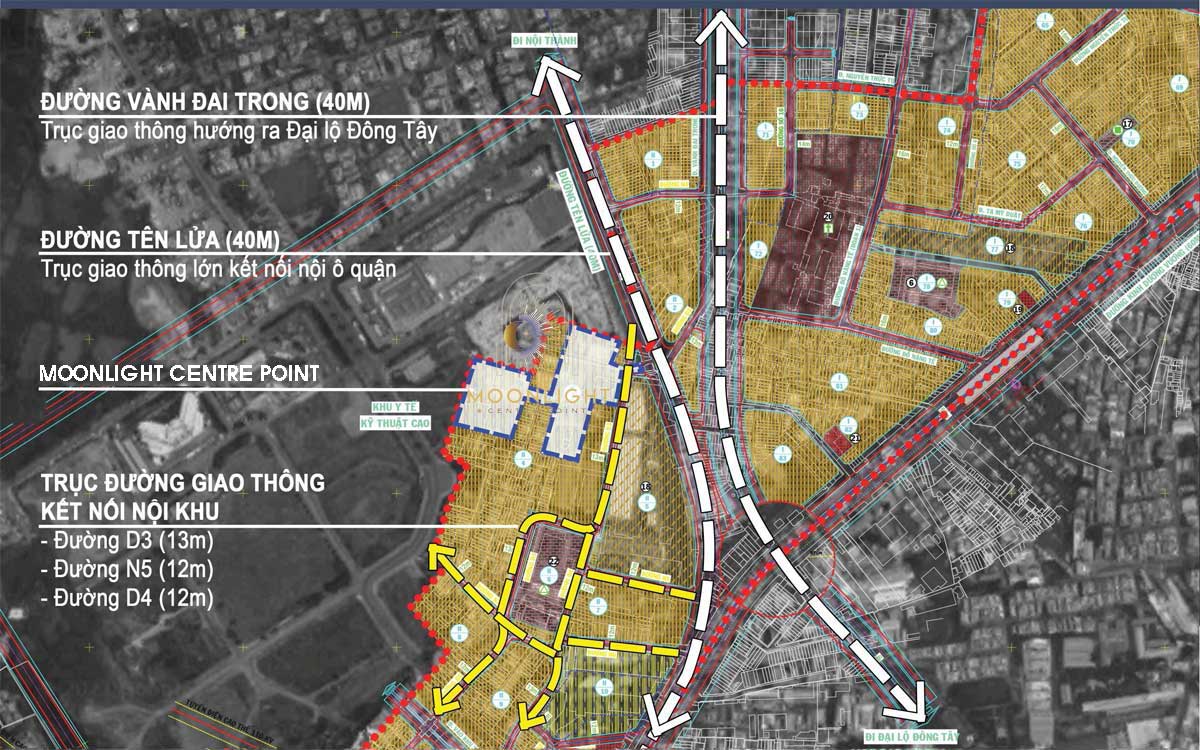 Vị trí Dự án Căn hộ Moonlight Centre Point Tên Lửa Bình Tân kết nối với các tuyến đường huyết mạch tại khu vực