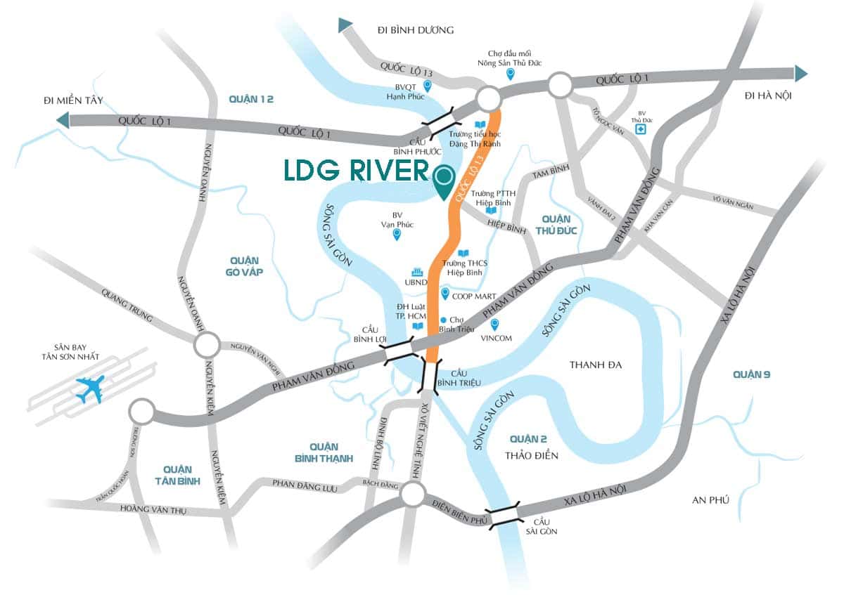 Bản đồ Vị trí Dự án Căn hộ LDG River Thủ Đức