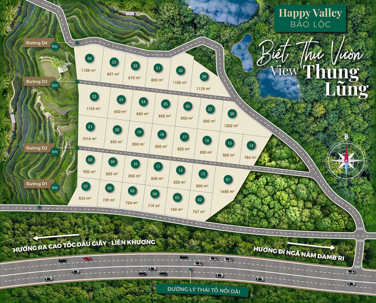 Mặt bằng Happy Valley Bảo Lộc