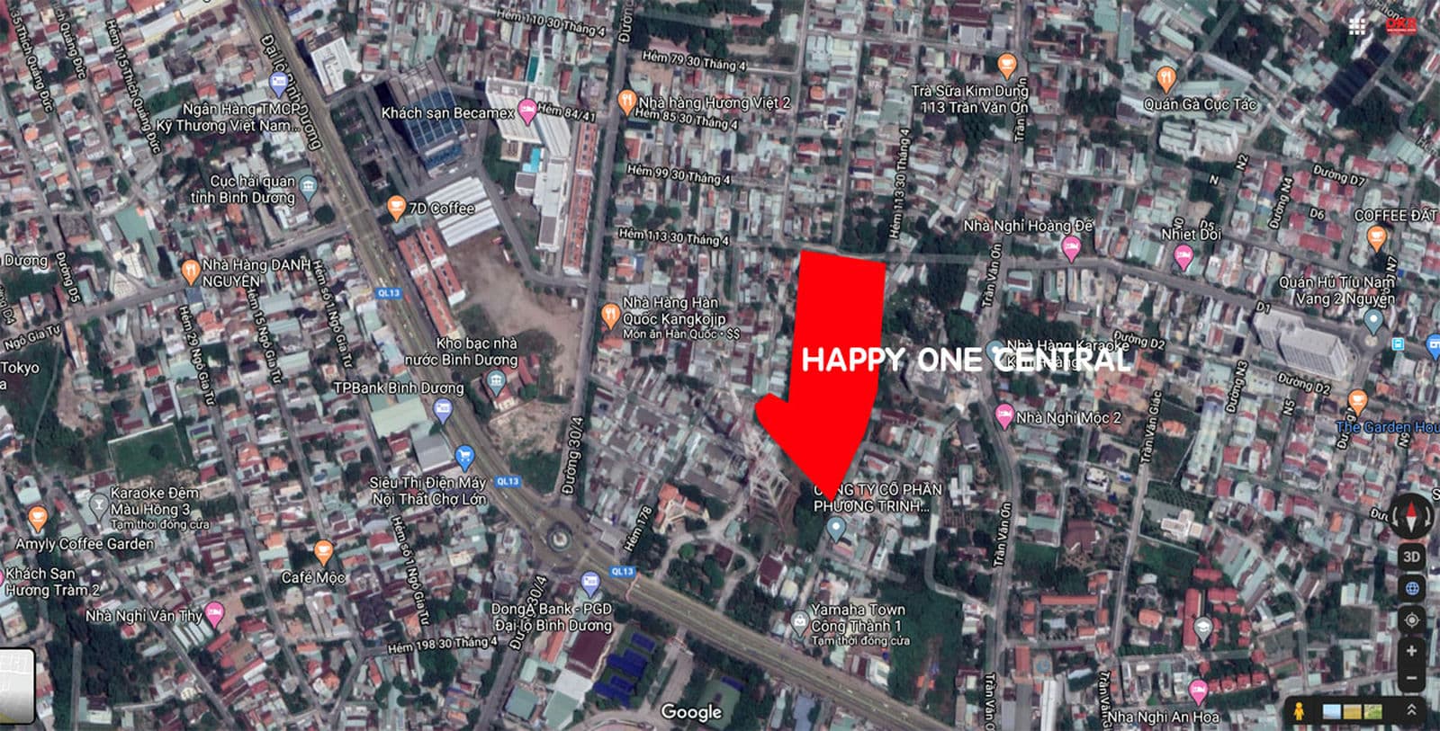 Vị trí Căn hộ Happy One Central Bình Dương trên Google Maps