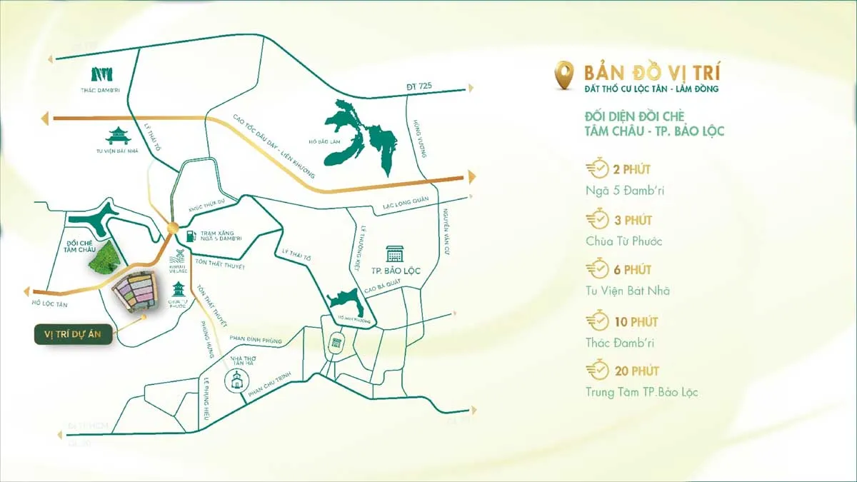 Biệt Thự Làng Pháp Bảo Lộc Resort & Spa 3 Vị trí Biệt Thự Làng Pháp Bảo Lộc Resort & Spa