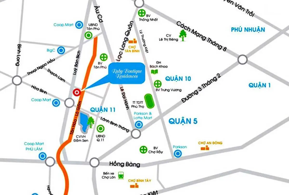 Ruby Boutique Residence 3 Vị trí dự án Ruby Boutique Residence Tân Phú