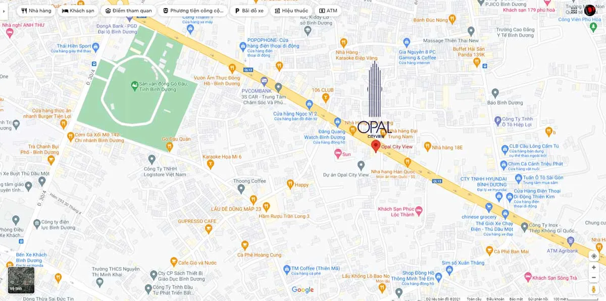 Opal Cityview 8 Bản đồ vị trí Dự án Căn hộ Opal CityView Bình Dương