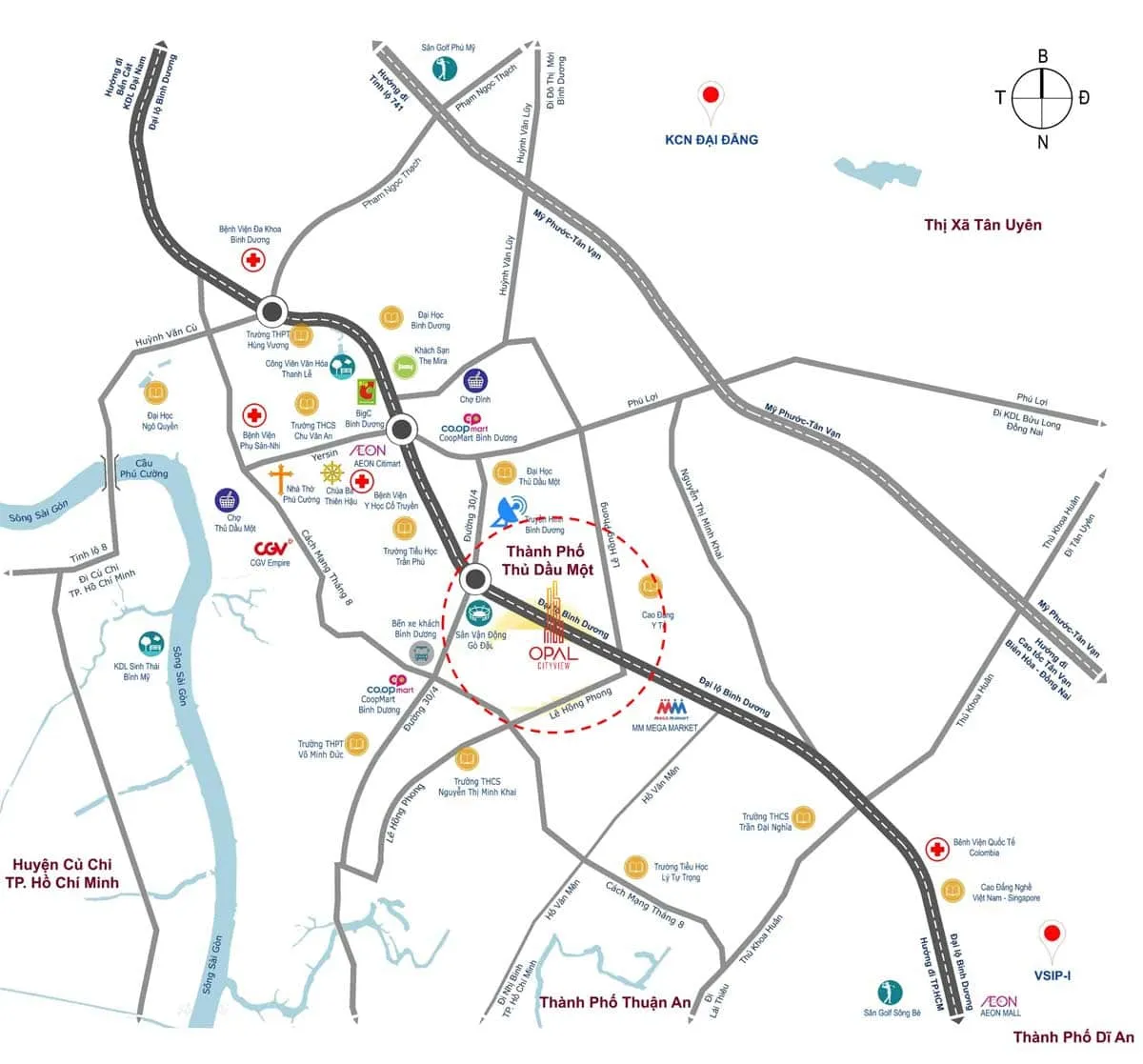 Opal Cityview 7 Vị trí Dự án Căn hộ Opal CityView Bình Dương