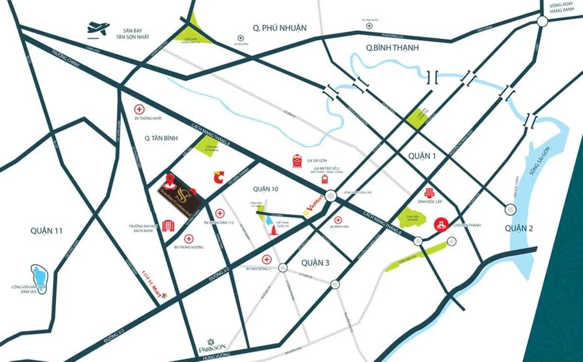 SUNSHINE CONTINENTAL QUẬN 10 4 Vị trí Dự án Căn hộ Sunshine Continenal Quận 10